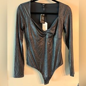 Express Body Contour Bodysuit / Size: Medium / Color: Sparkly Black